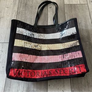 Victoria’s Secret Sequined Striped Tote Bag